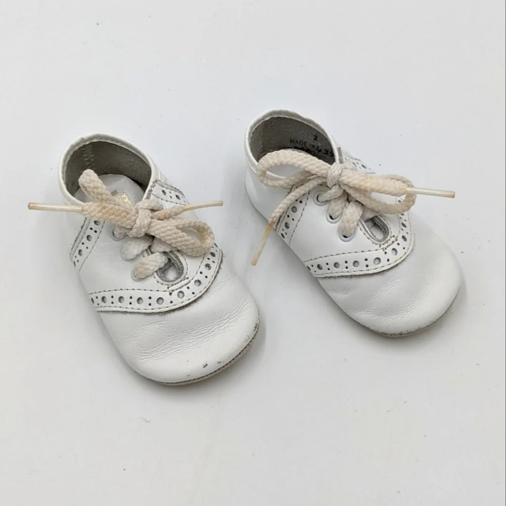 Vintage Baby Deer Oxford Crib Shoe Soft Sole 2T